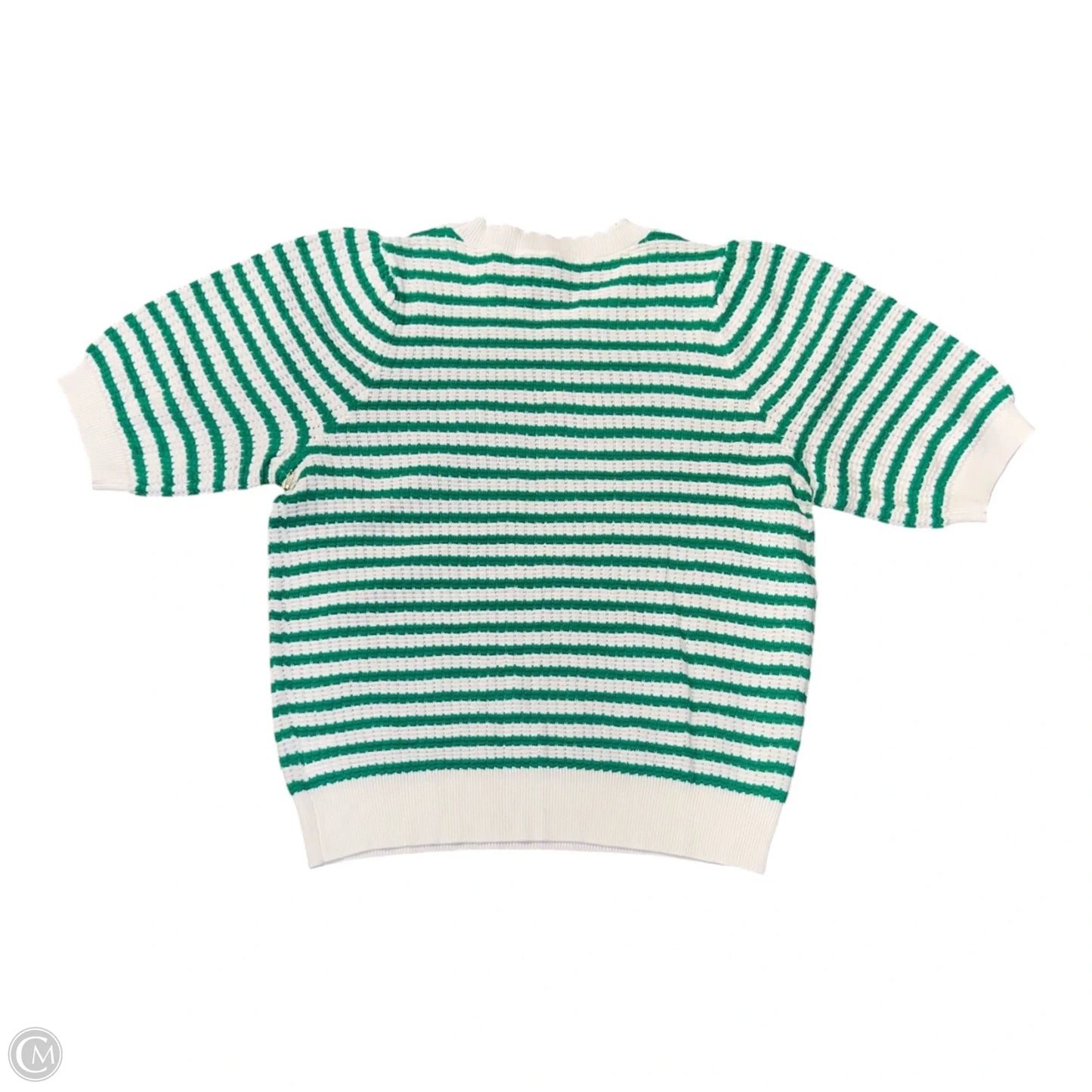 Sweater By Draper James In Green & White, Size: L