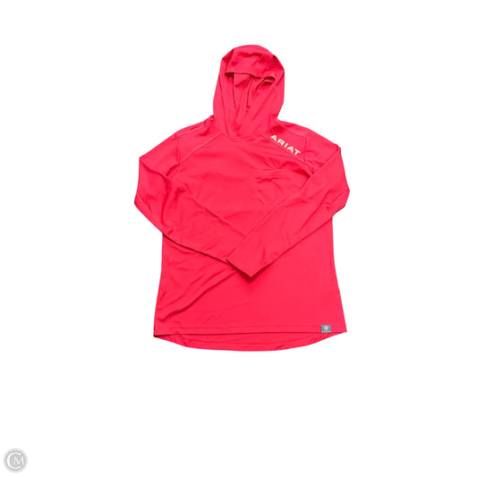 Athletic Top Long Sleeve Hoodie By Ariat In Coral, Size: M