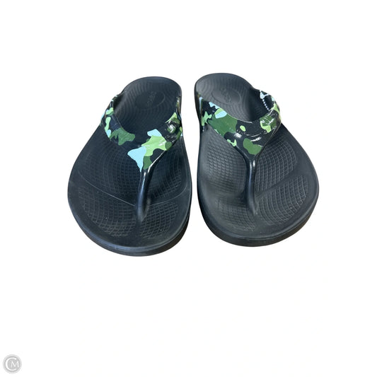 Sandals Flip Flops By Oofos In Black, Size: 8