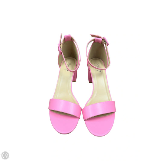 Sandals Heels Kitten By Clothes Mentor In Pink, Size: 8.5