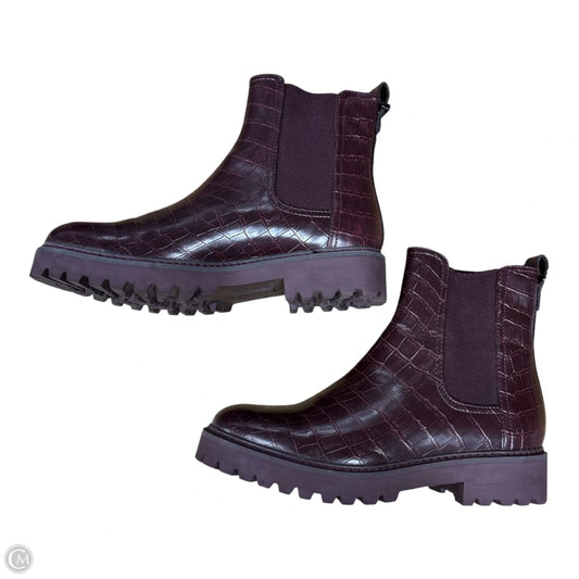Boots Ankle Flats By Kenneth Cole In Maroon, Size: 8.5
