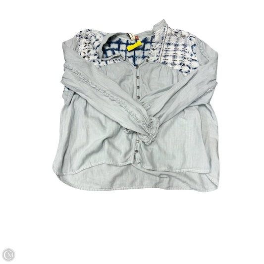 Blouse Long Sleeve By Pilcro In Blue, Size: L