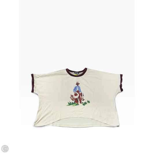 Top Short Sleeve By Cmc In Cream, Size: 2x