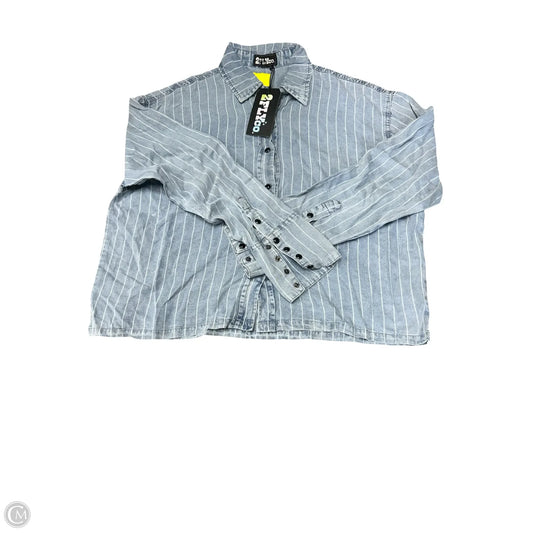 Blouse Long Sleeve By Cmc In Blue Denim, Size: 2x