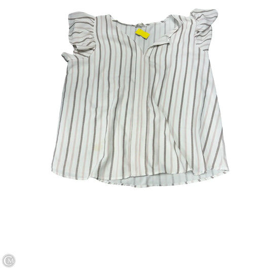 Top Short Sleeve By Blu Pepper In Pink & White, Size: 3x