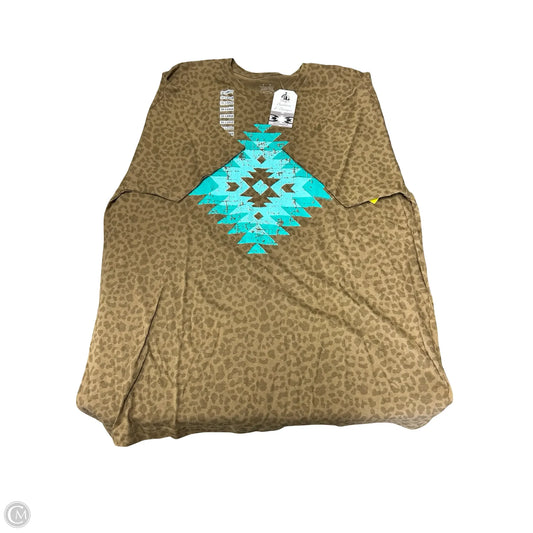 Top Short Sleeve By Texas True Threads In Animal Print, Size: 2x