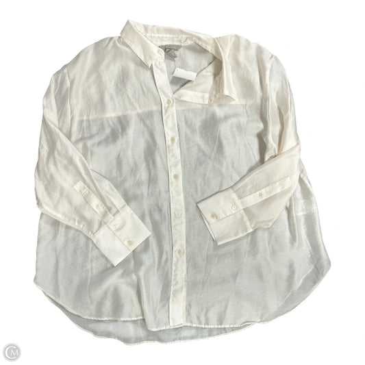 Blouse Long Sleeve By H&m In White, Size: Xxl