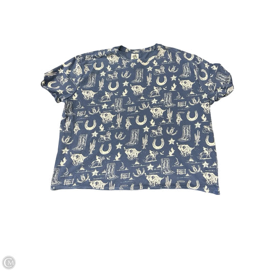 Top Short Sleeve By We The Free In Blue & Cream, Size: S