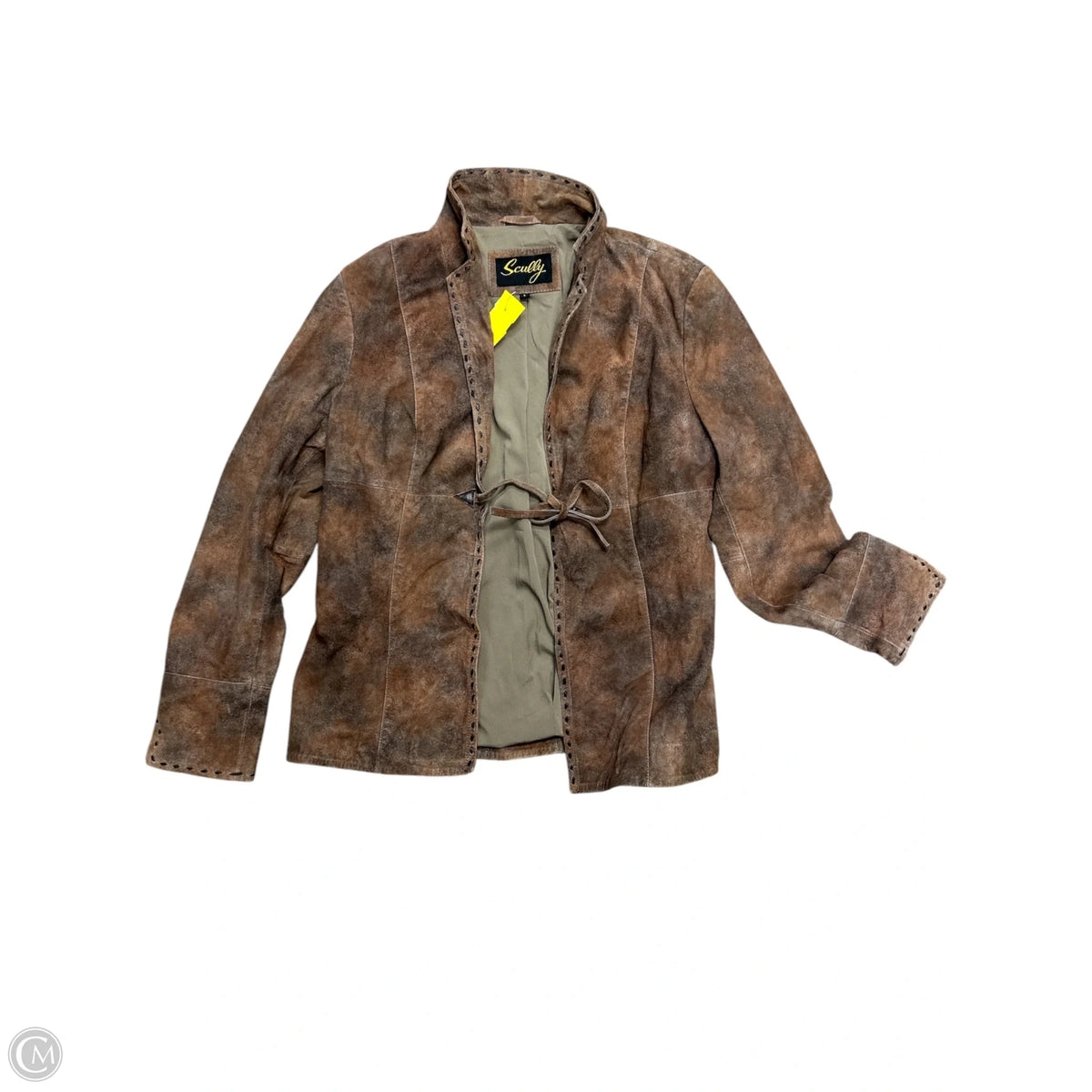 Jacket Leather By Cmb In Brown, Size: L