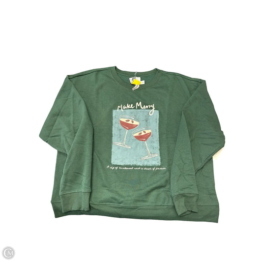 Sweatshirt Crewneck By Maeve In Green, Size: Xl