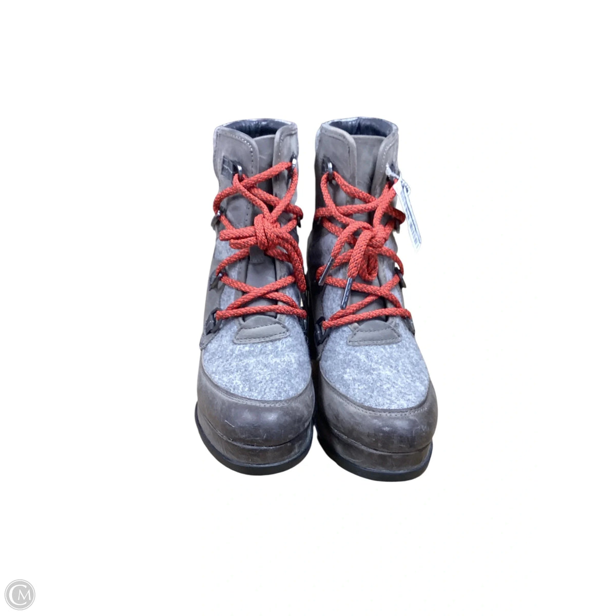Boots Ankle Heels By Sorel In Grey & Orange, Size: 9
