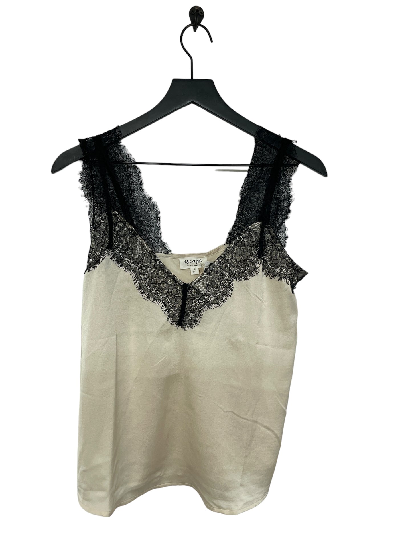 Cream Top Sleeveless Clothes Mentor, Size S