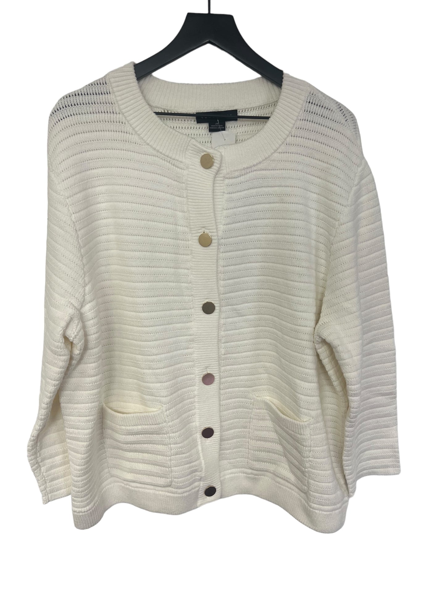 Sweater Cardigan By Sanctuary In White, Size: 2x