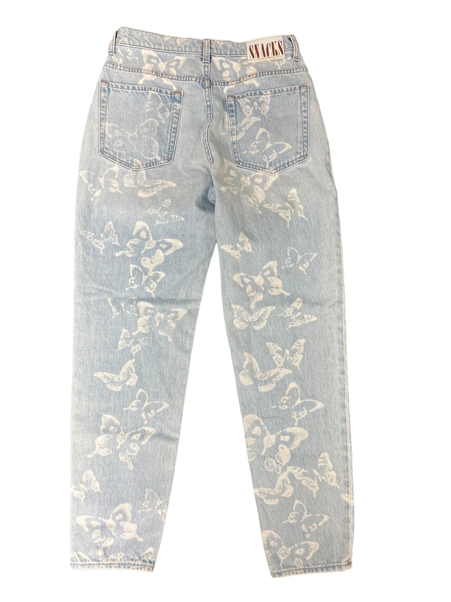 Blue Denim Jeans Straight Mother Jeans, Size 10