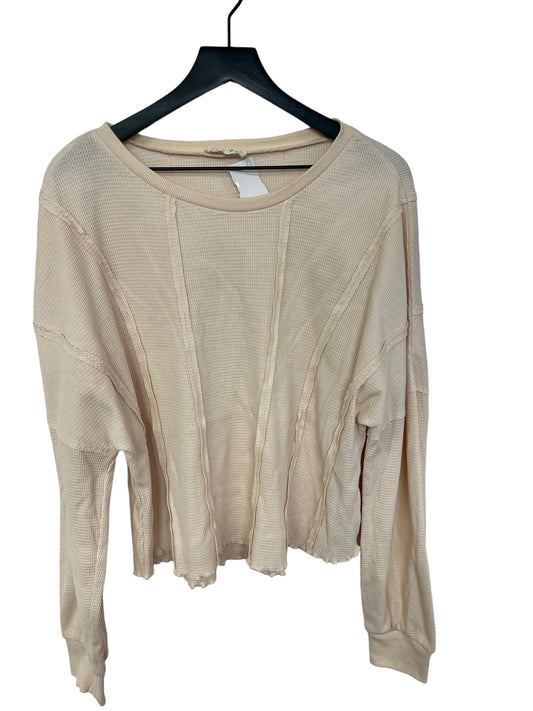 Top Long Sleeve By Cmc In Cream, Size: L