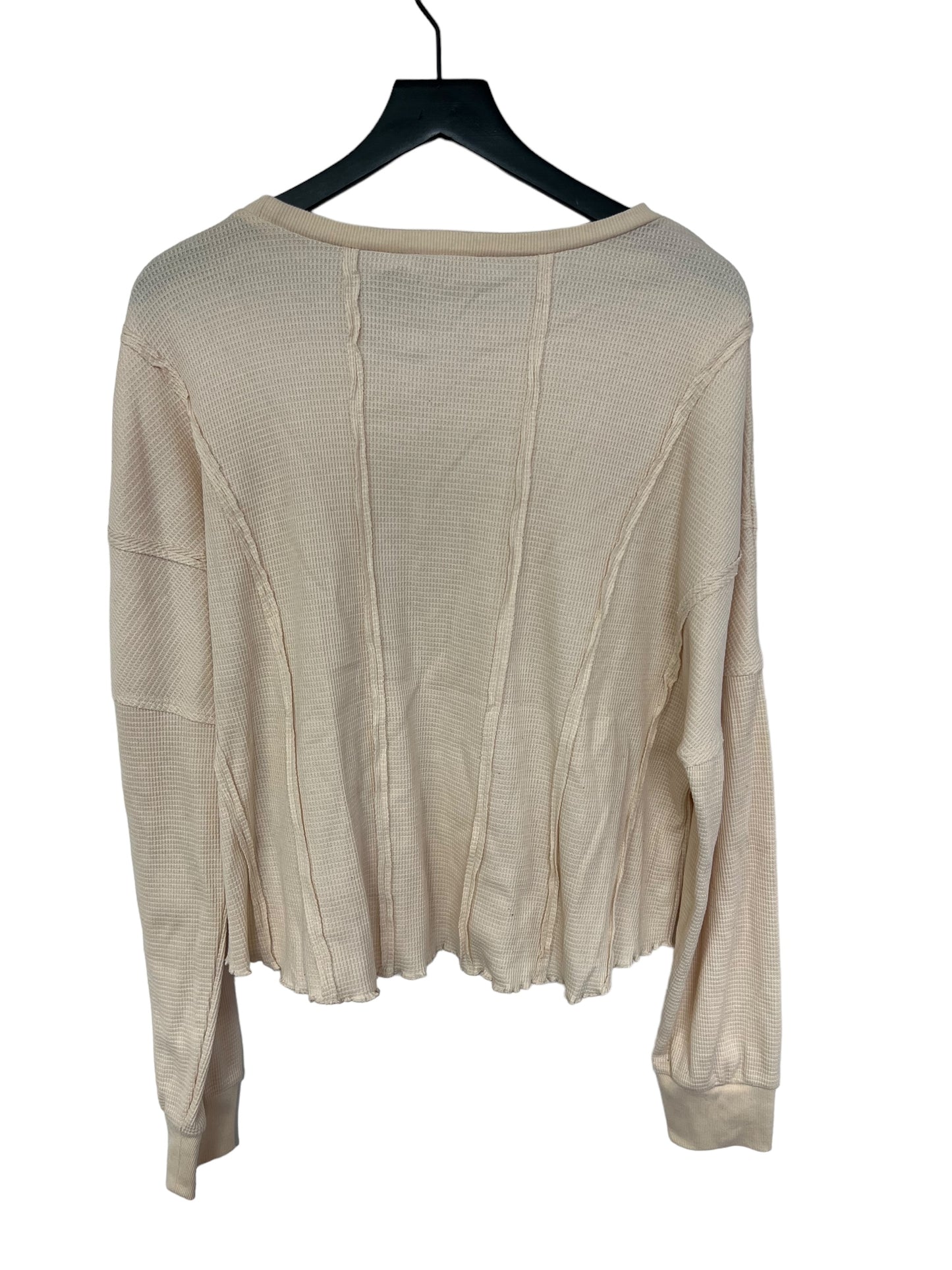 Top Long Sleeve By Cmc In Cream, Size: L