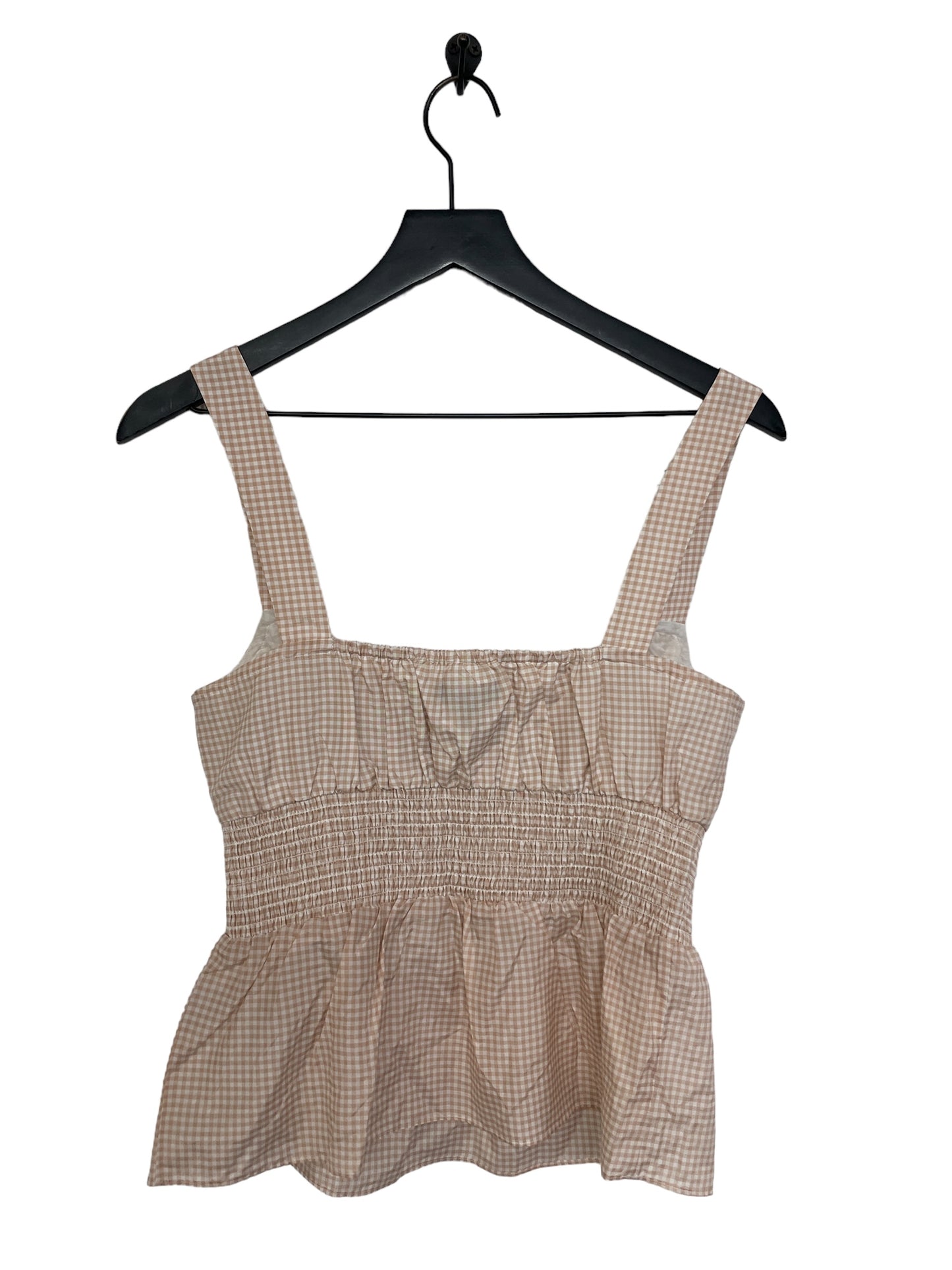 Tan & White Top Sleeveless J. Crew, Size S