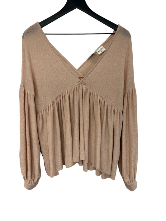 Top Long Sleeve By By Together In Peach, Size: M