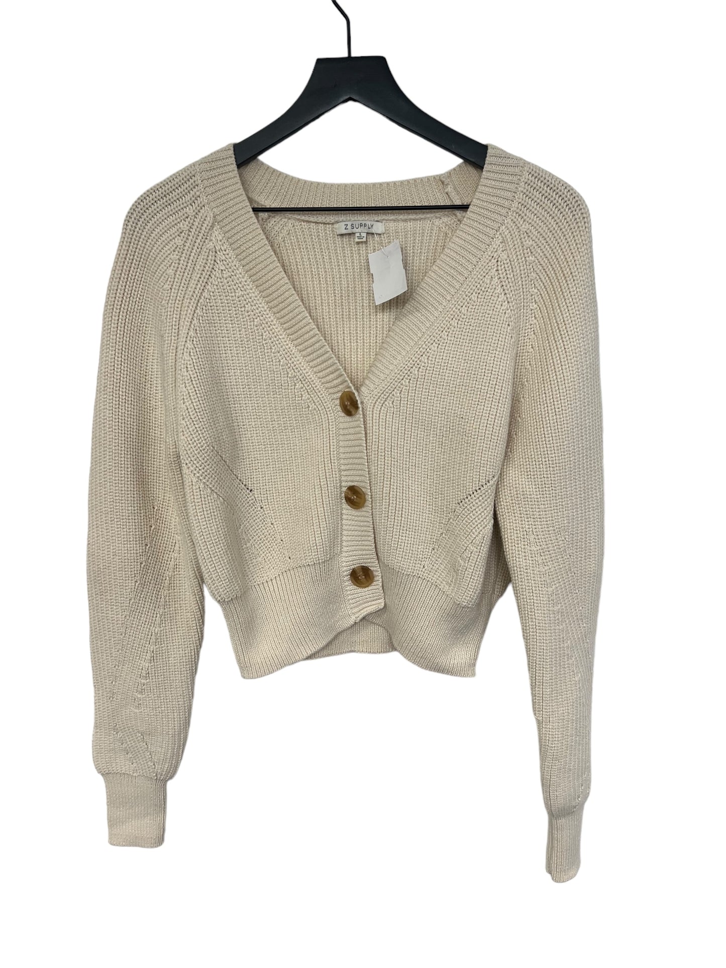 Sweater Cardigan By Z Supply In Cream, Size: L