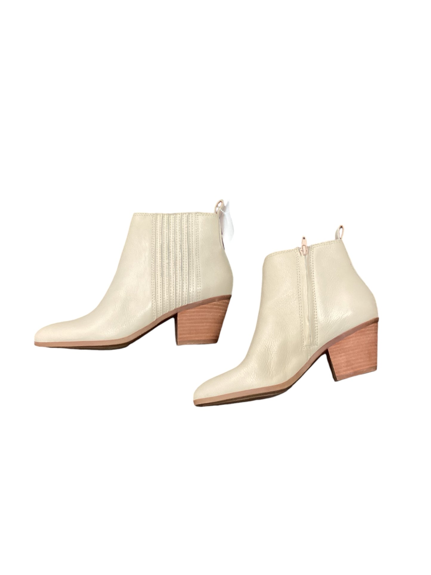 Boots Ankle Heels By Frye And Co In Cream, Size: 7.5