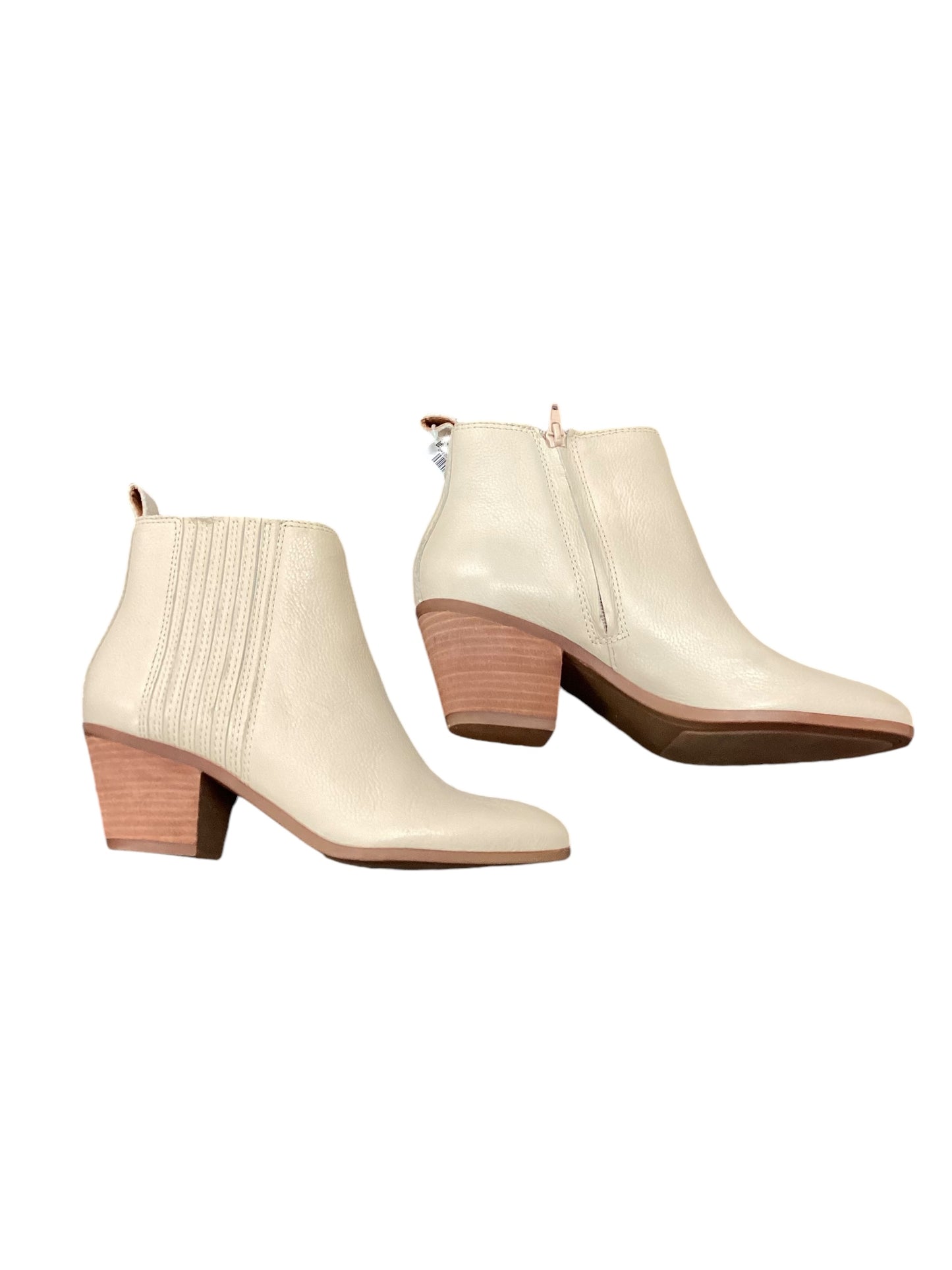 Boots Ankle Heels By Frye And Co In Cream, Size: 7.5