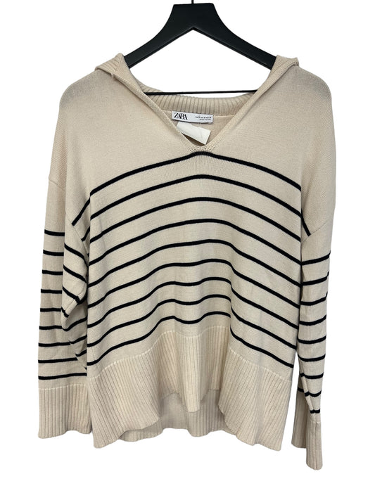 Sweater By Zara In Black & Cream, Size: M