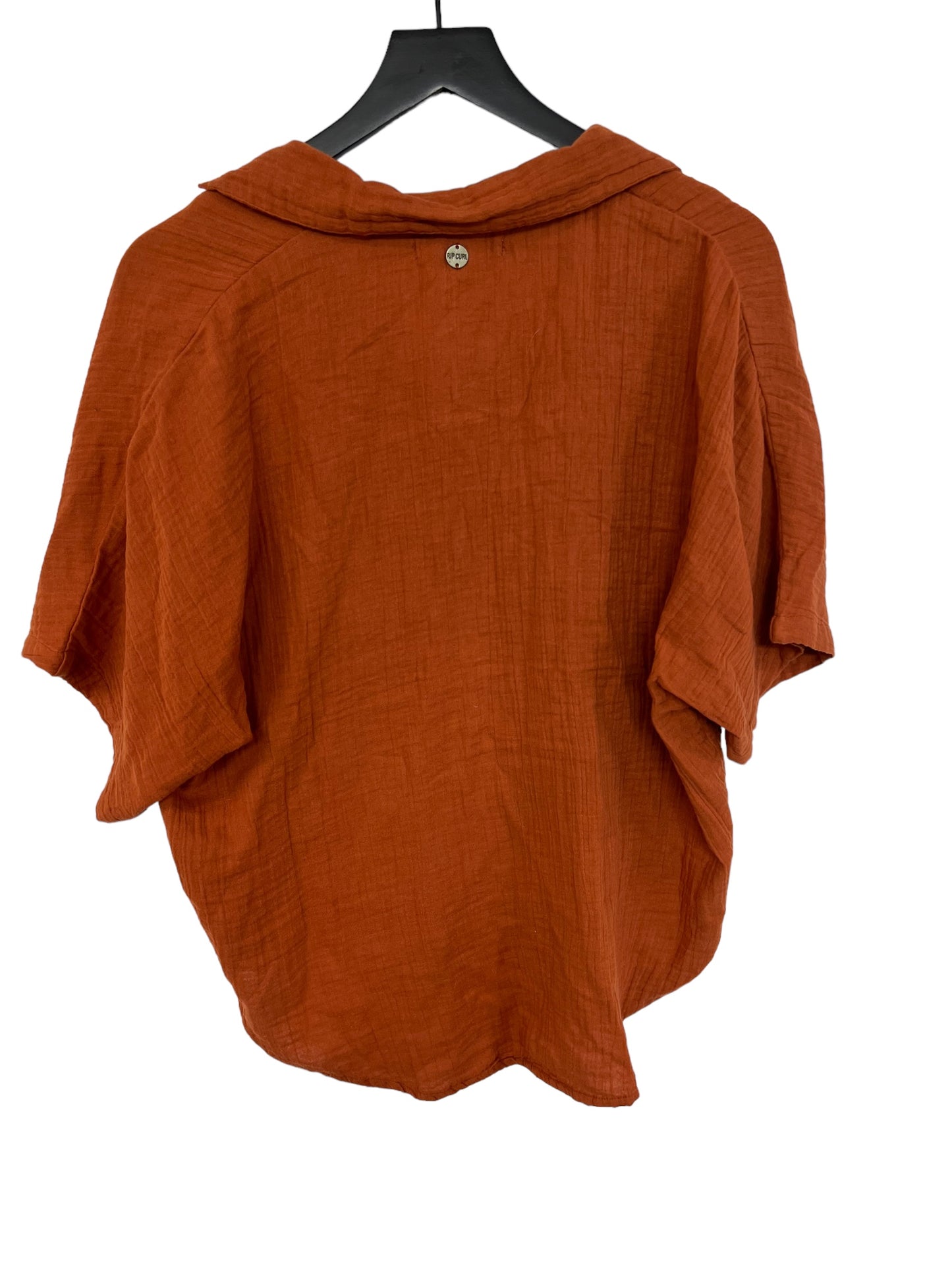 Blouse Short Sleeve By Rip Curl In Orange, Size: Xs