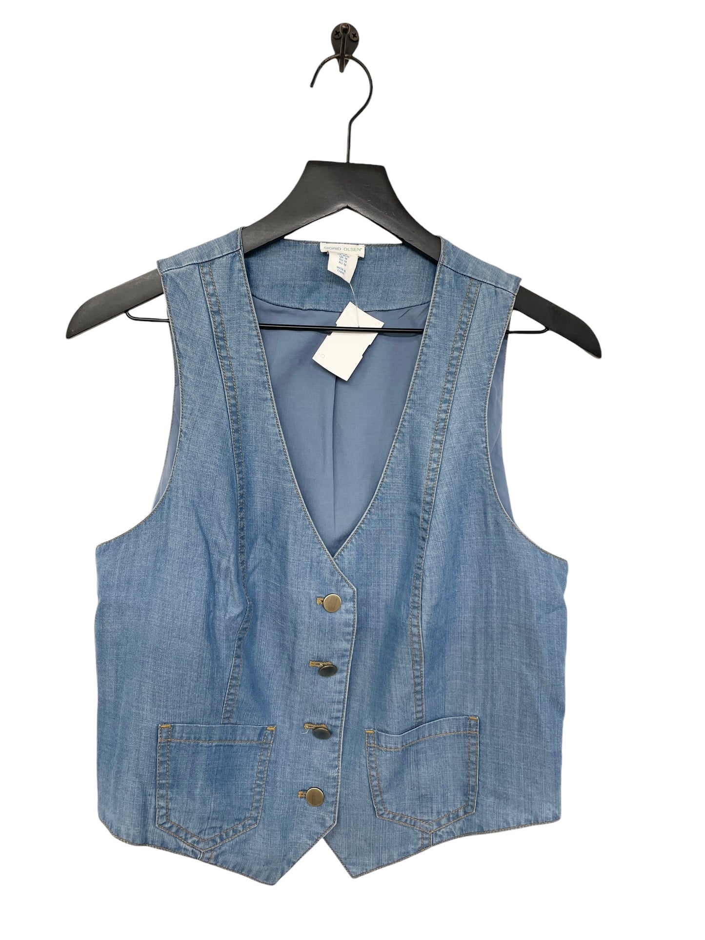 Vest Other By Sigrid Olsen In Blue Denim, Size: M