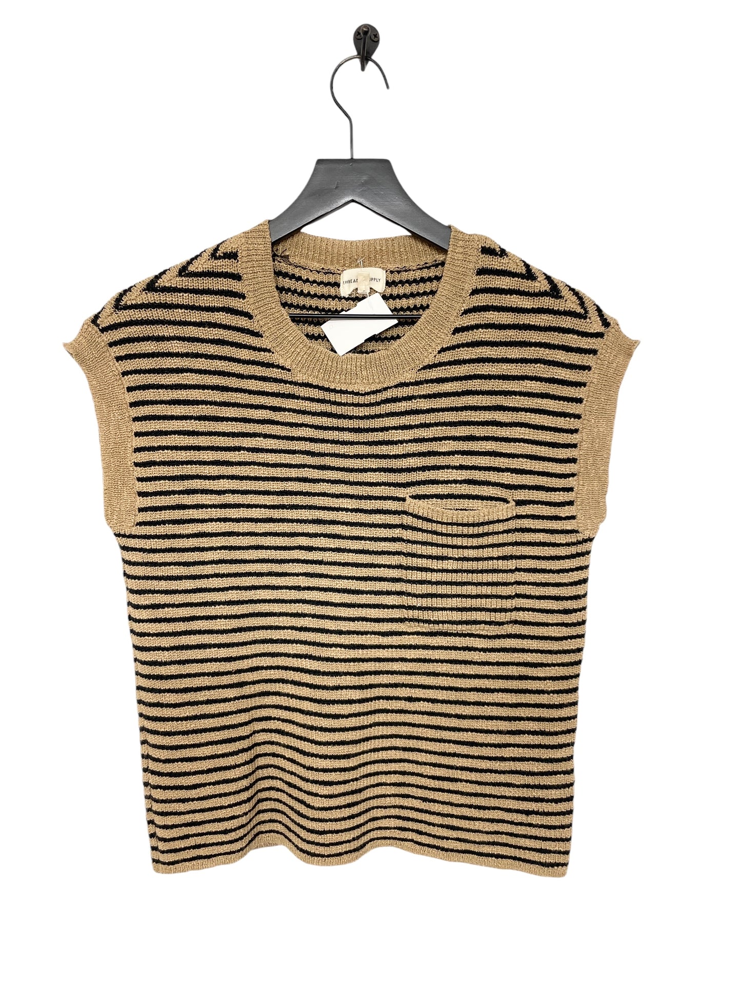 Top Short Sleeve By Thread And Supply In Black & Brown, Size: S