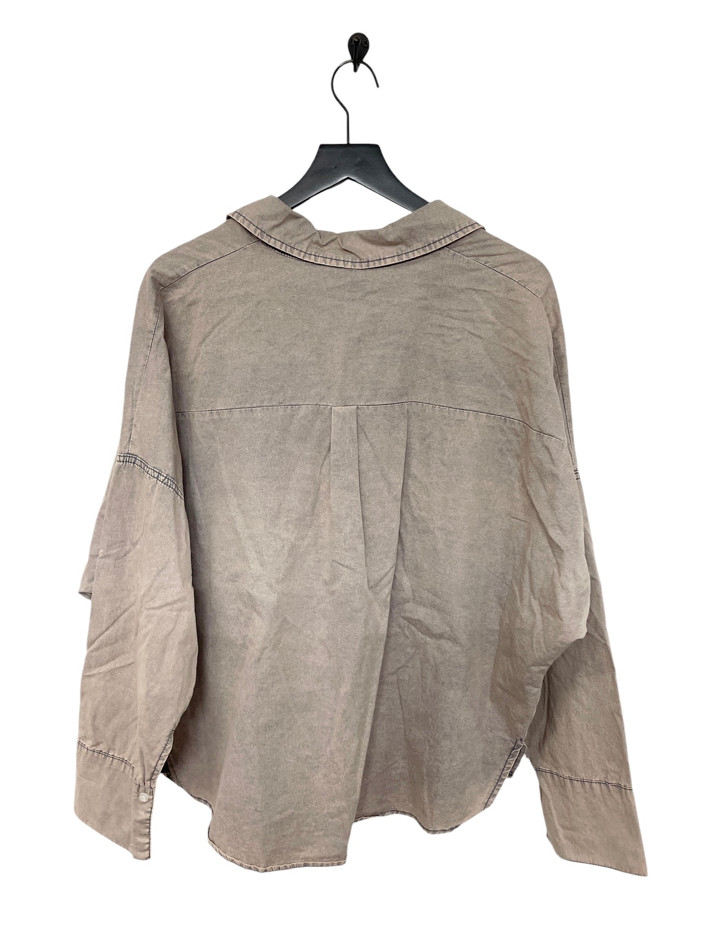 Blouse Long Sleeve By Pol In Taupe, Size: L