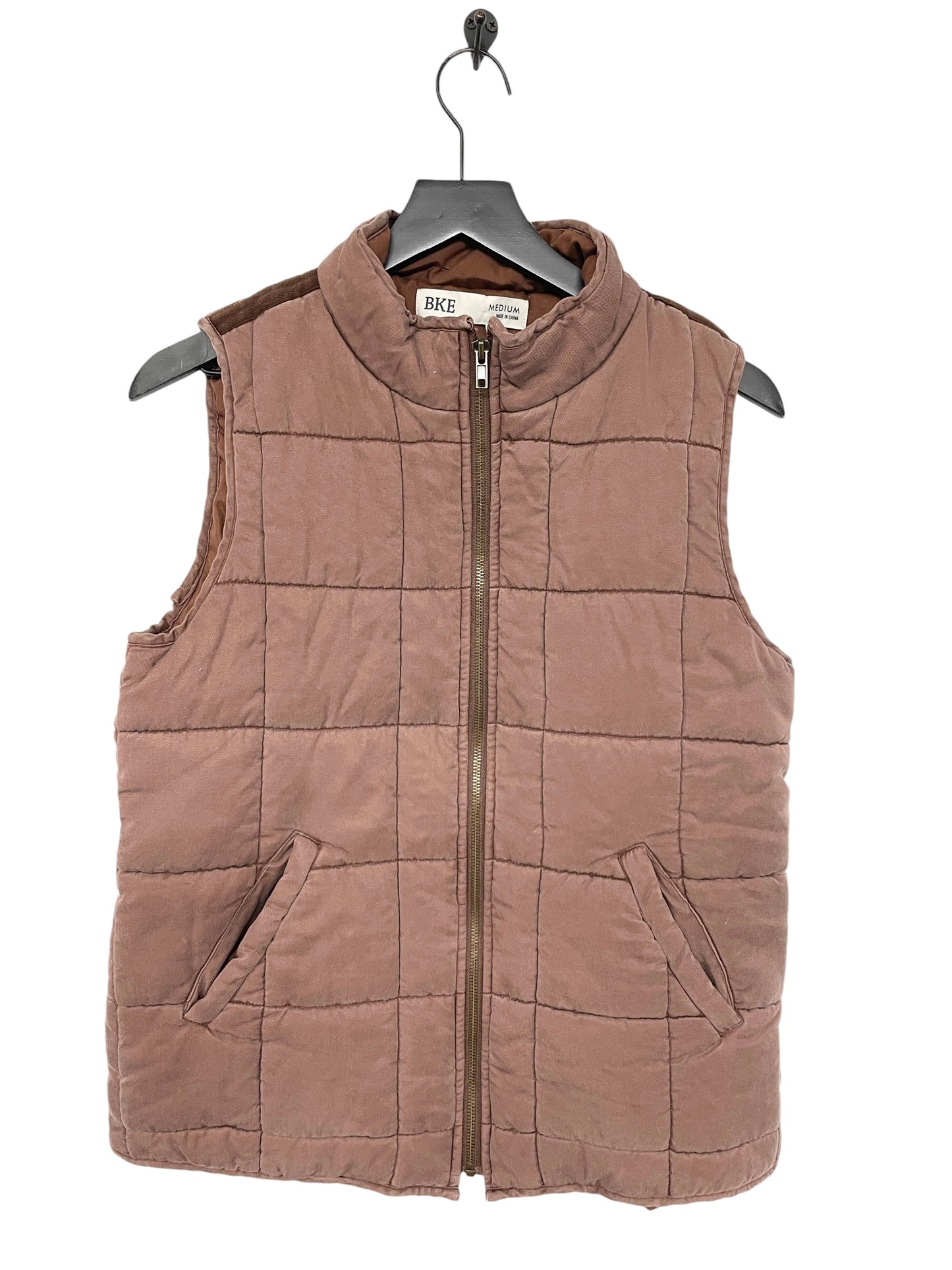 Vest Puffer & Quilted By Bke In Brown, Size: M