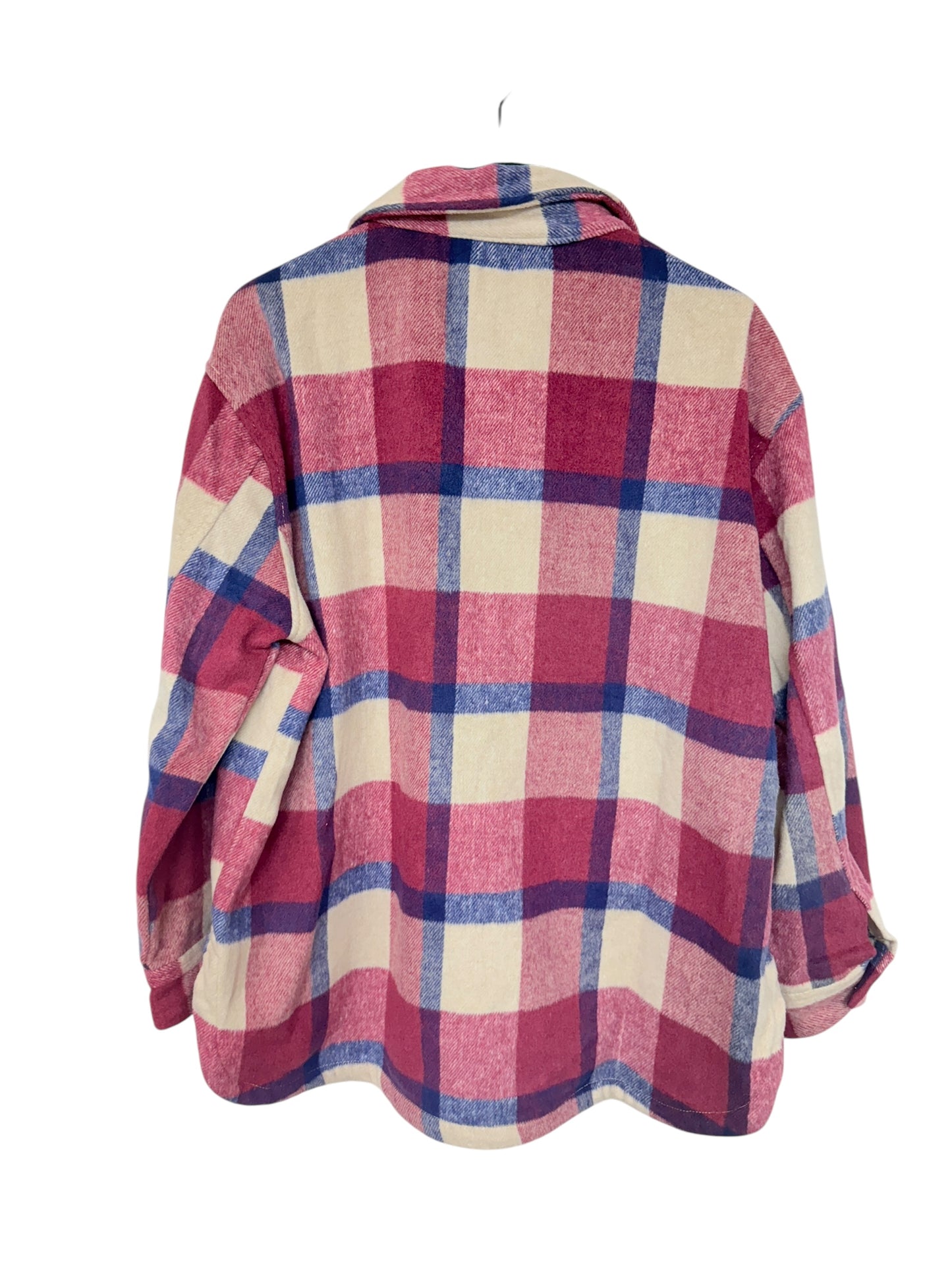 Jacket Shirt By Members Mark In Blue & Pink, Size: L