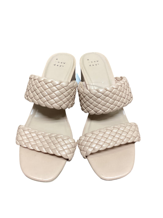 Sandals Heels Block By A New Day In Cream, Size: 7.5