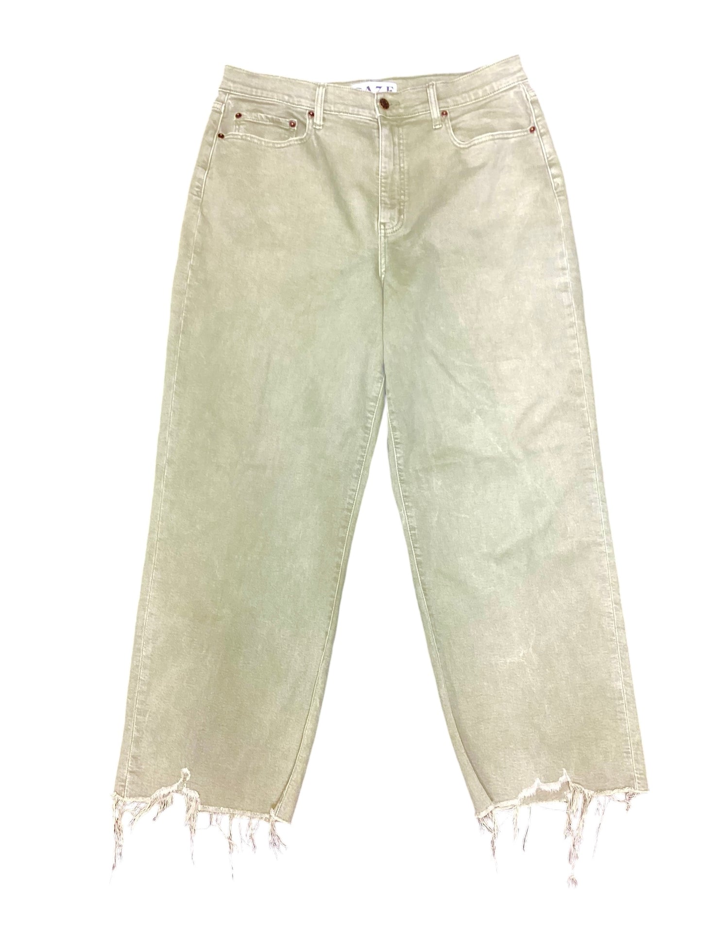 Jeans Wide Leg By Daze In Green Denim, Size: 12