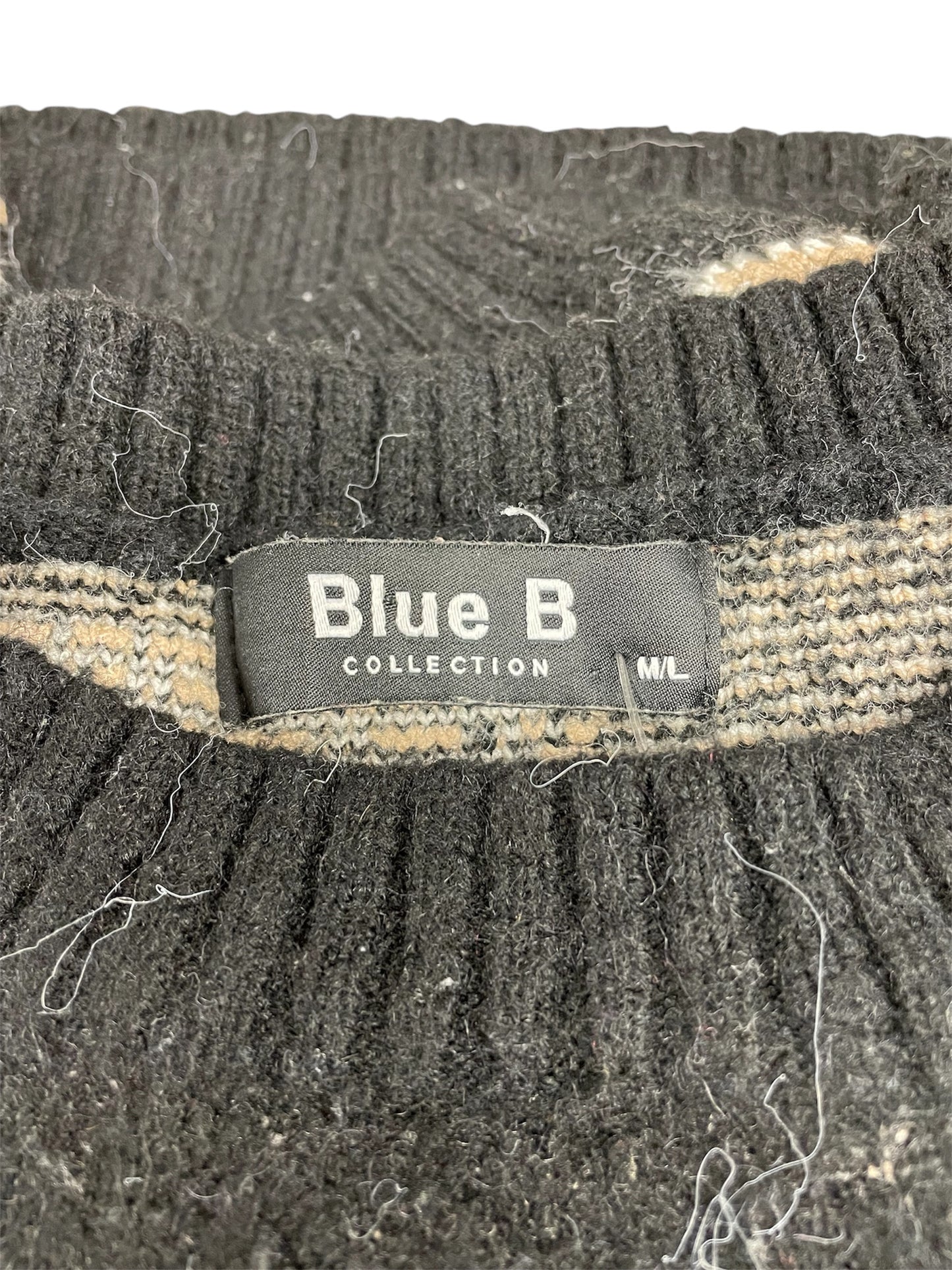 Sweater By Blue B In Black & Tan, Size: M