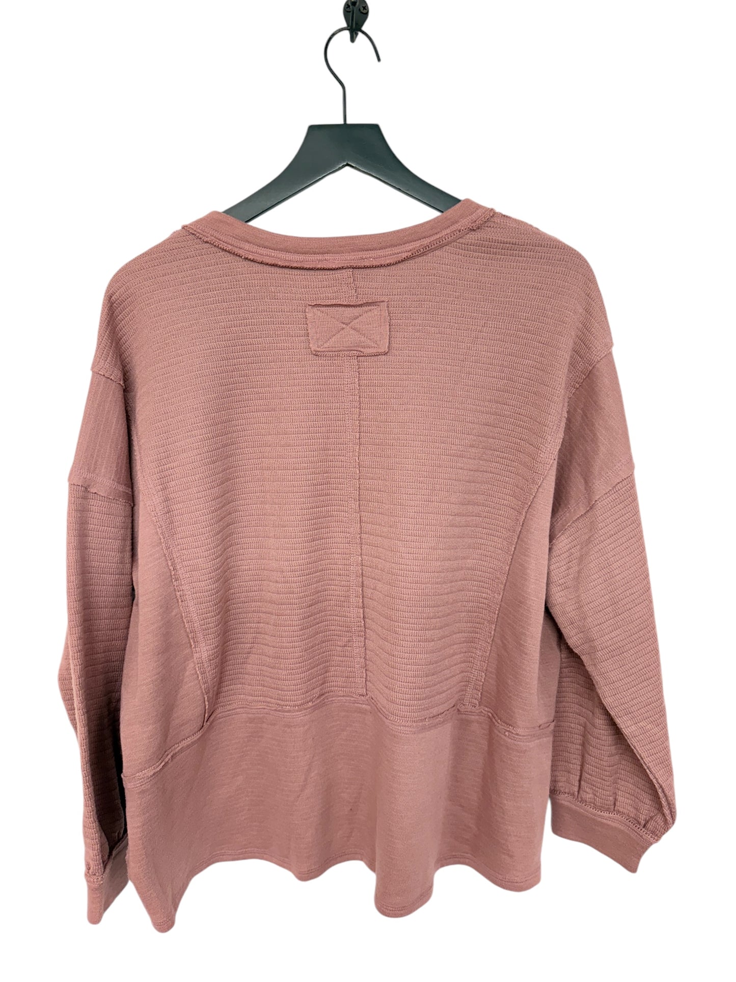 Top Long Sleeve By Blu Pepper In Pink, Size: L