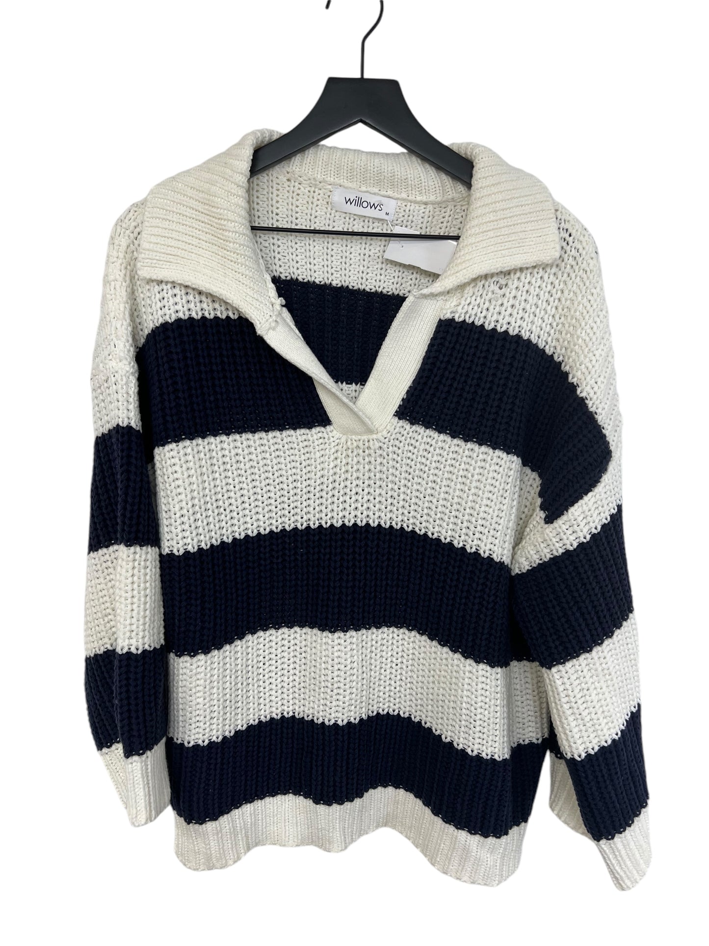 Sweater By Clothes Mentor In Blue & White, Size: M