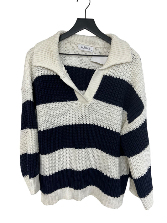 Sweater By Clothes Mentor In Blue & White, Size: M