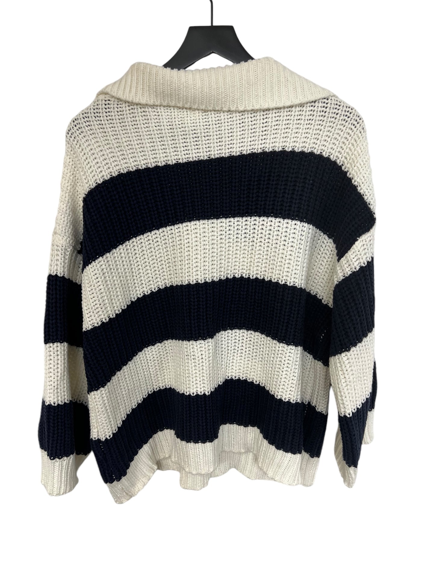 Sweater By Clothes Mentor In Blue & White, Size: M