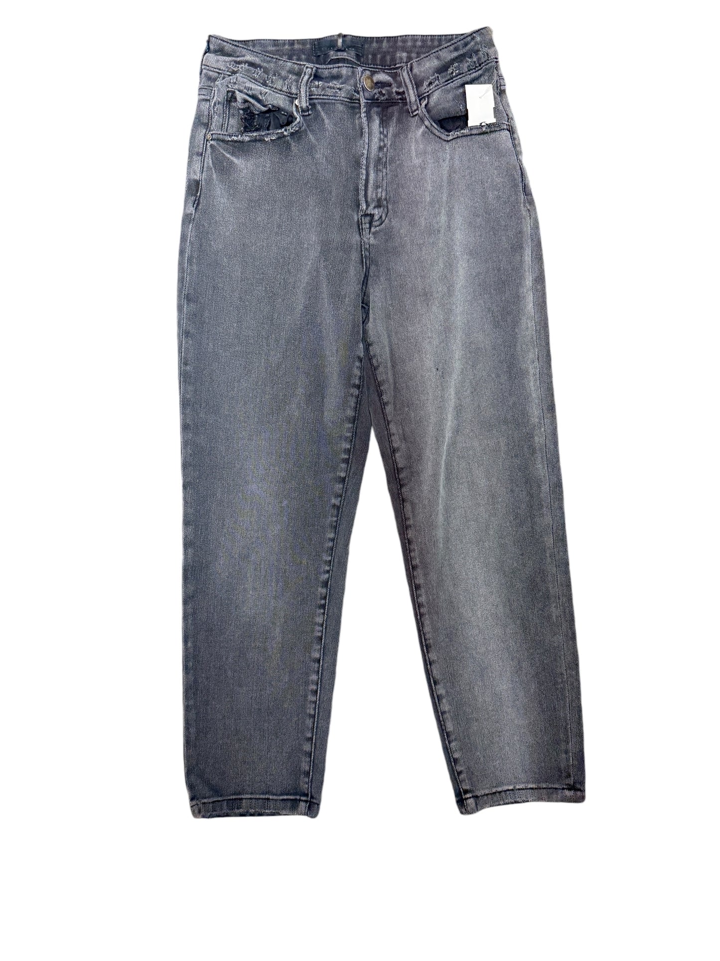 Jeans Straight By Risen In Black Denim, Size: 4