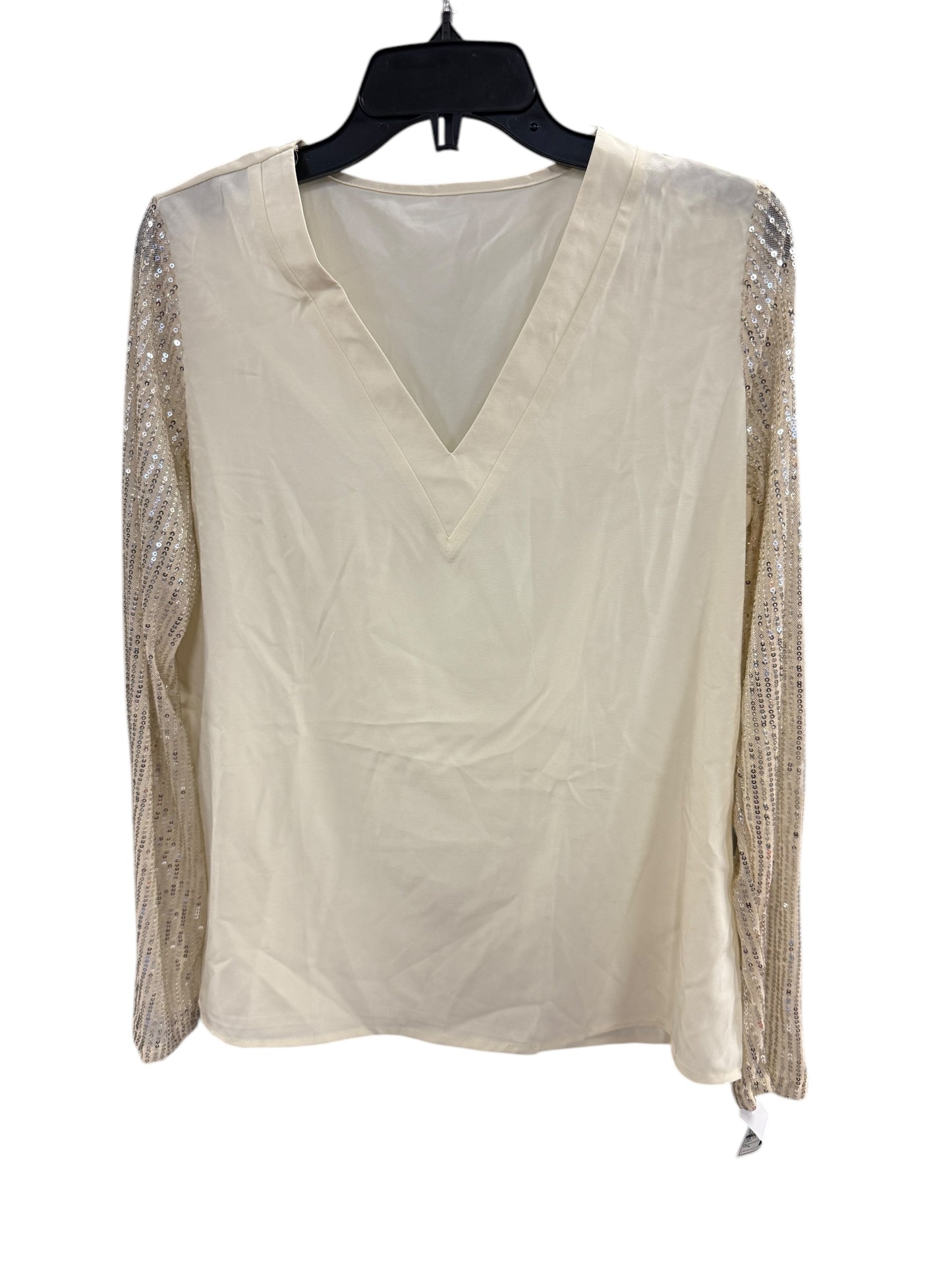 Top Long Sleeve By Cmf In Gold, Size: L