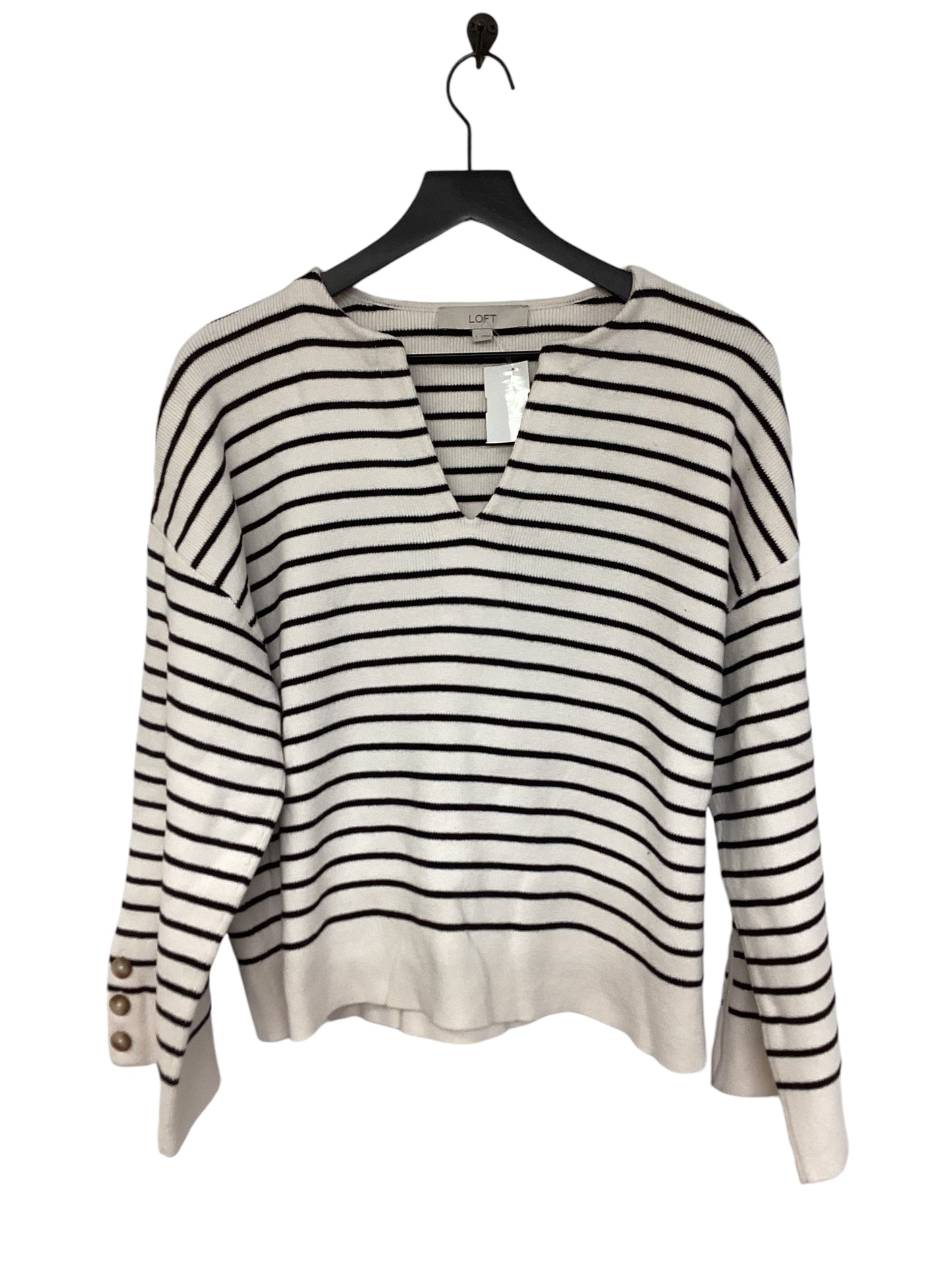 Sweater By Loft In Striped Pattern, Size: L