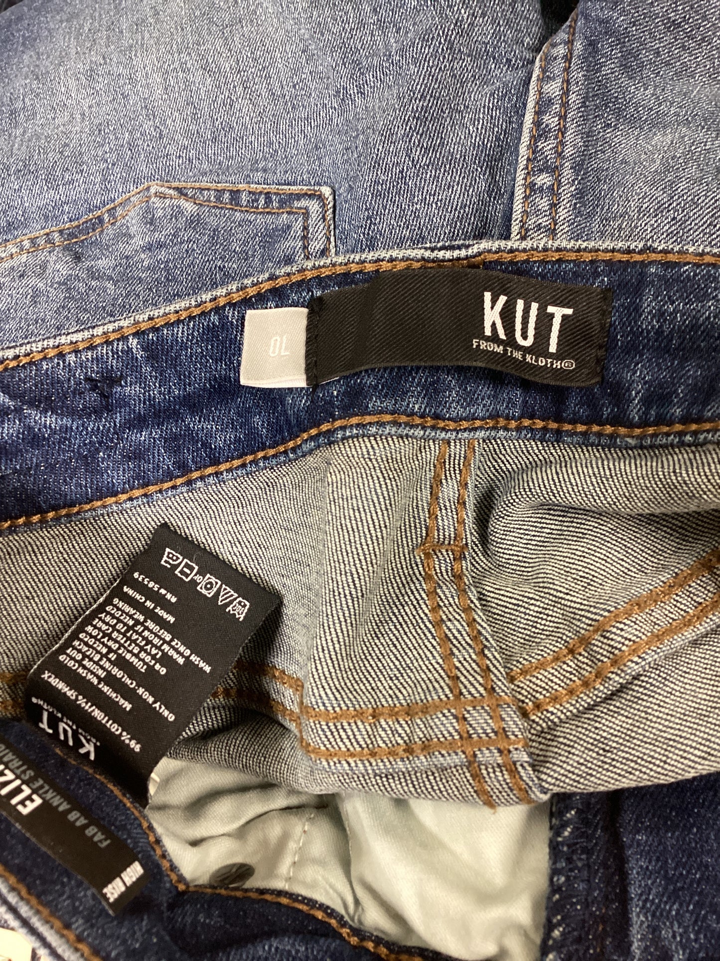 Jeans Straight By Kut In Blue Denim, Size: 0