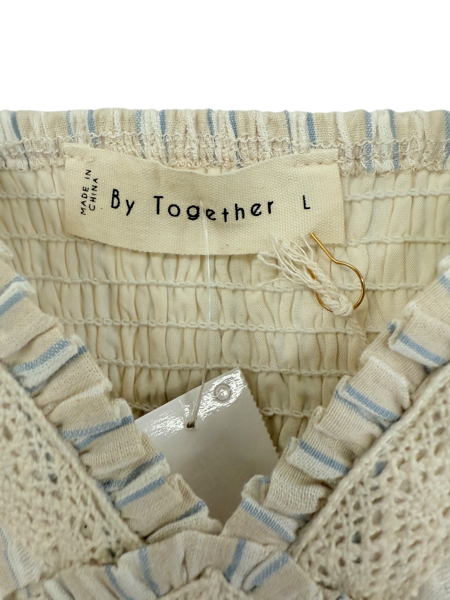 Top Long Sleeve By By Together In Cream, Size: L