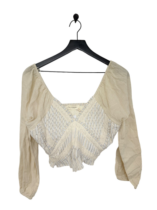 Top Long Sleeve By By Together In Cream, Size: L