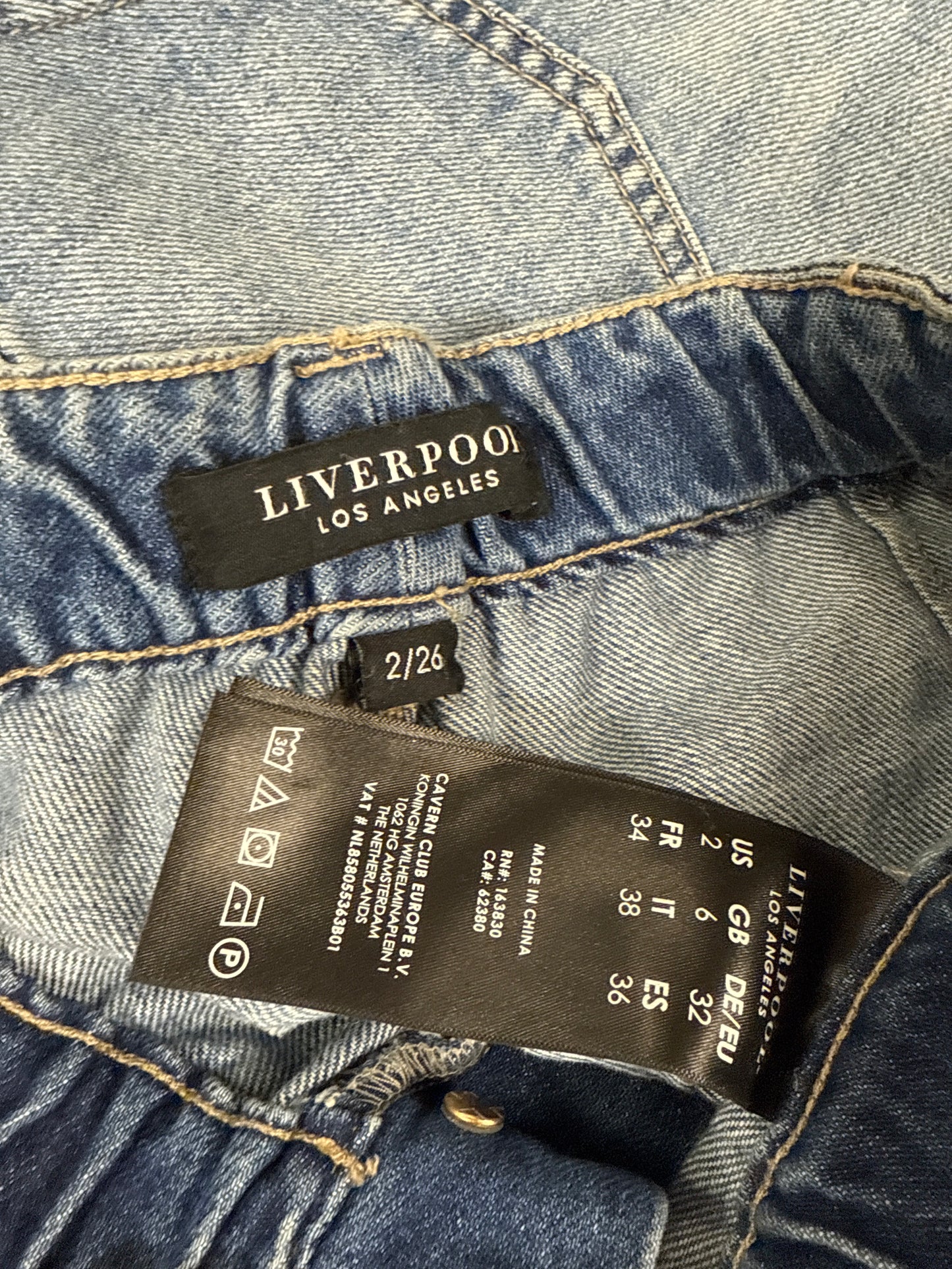 Jeans Straight By Liverpool In Blue Denim, Size: 2