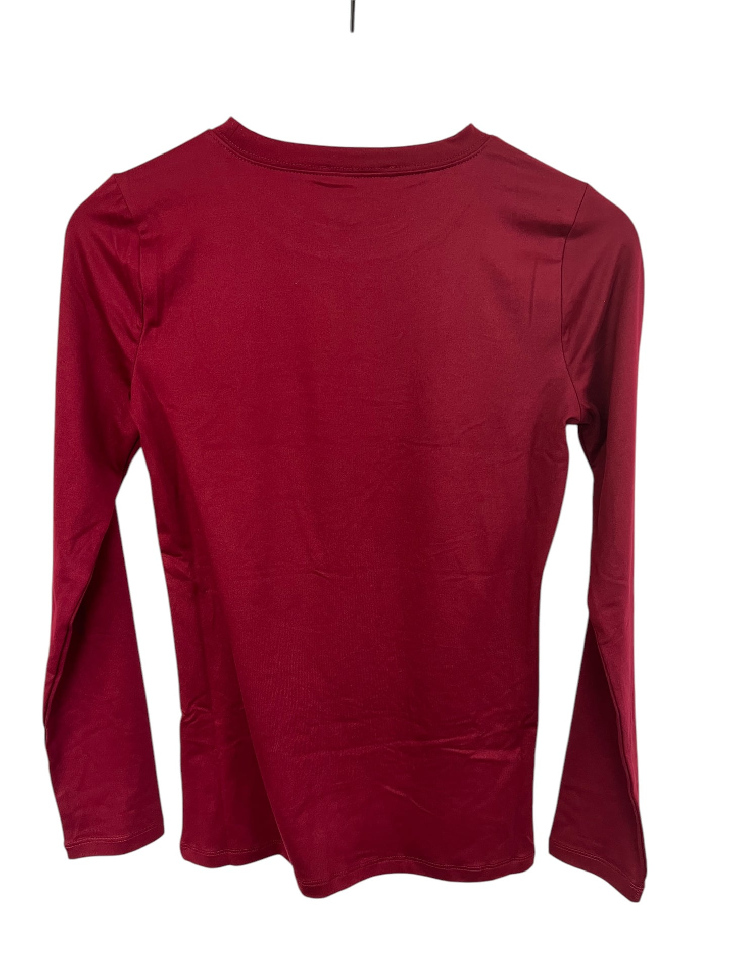 Top Long Sleeve Basic By Zenana Outfitters In Red, Size: S