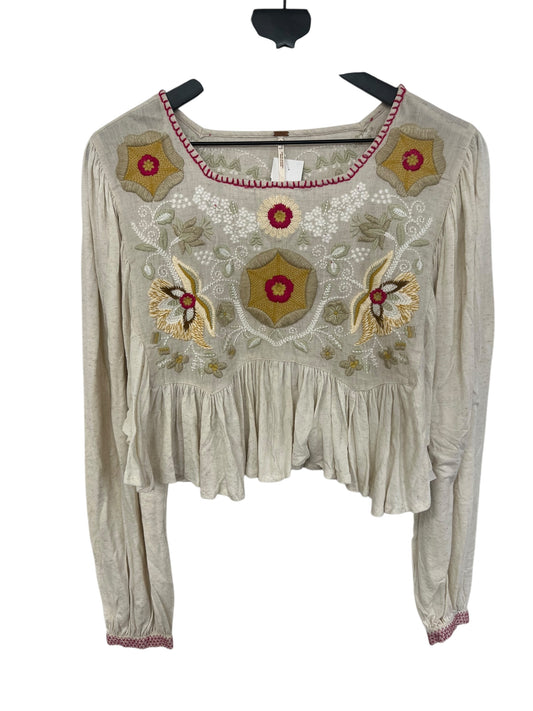 Top Long Sleeve By Free People In Cream, Size: S