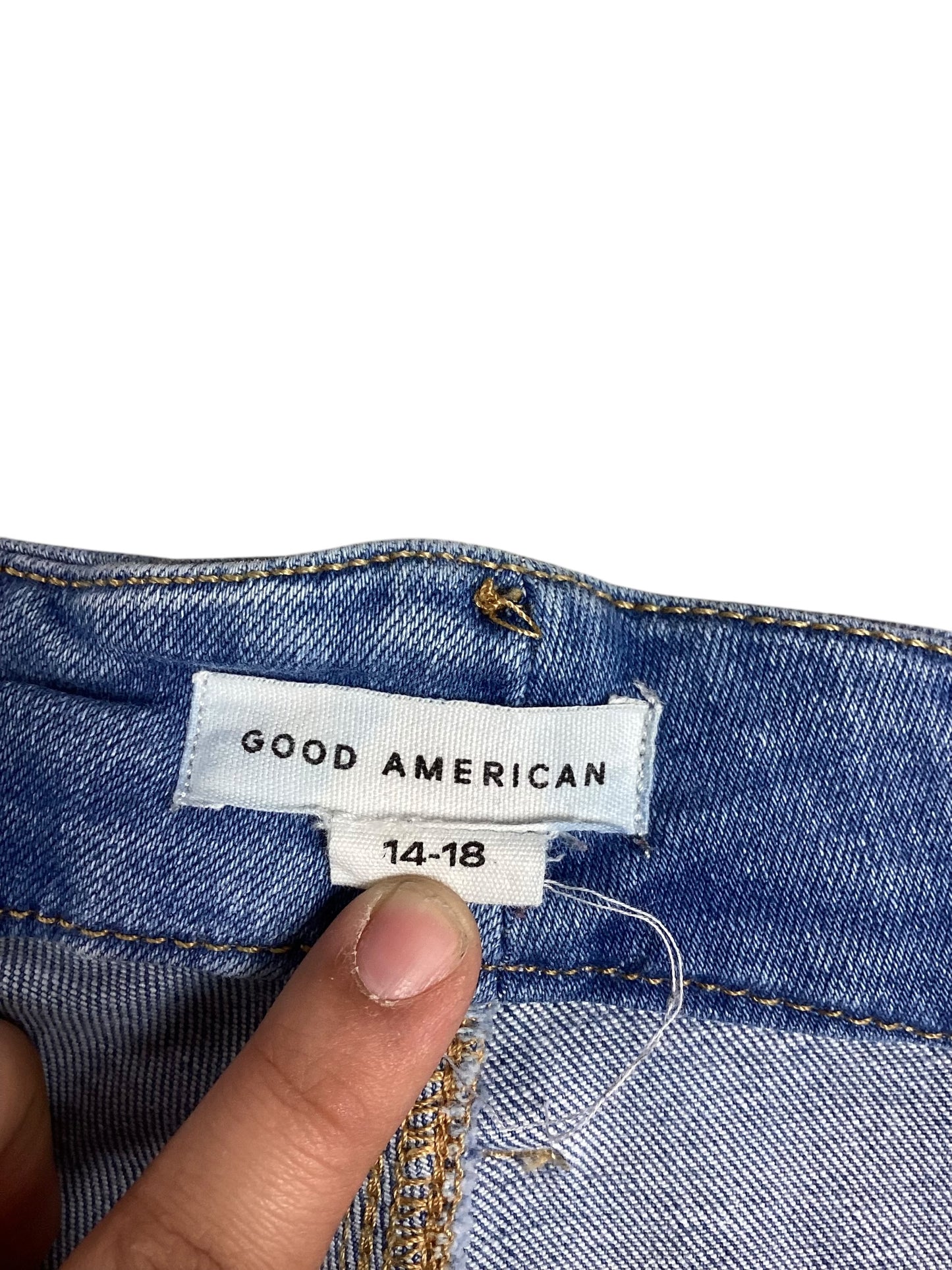 Jeans Skinny By Good American In Blue Denim, Size: 14