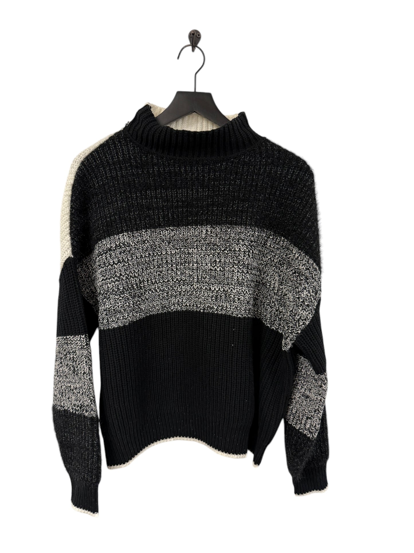 Sweater By Cmc In Black & White, Size: L